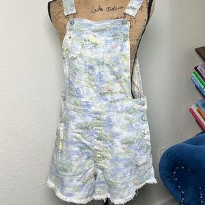 Pilcro Pastel Denim Short Overalls